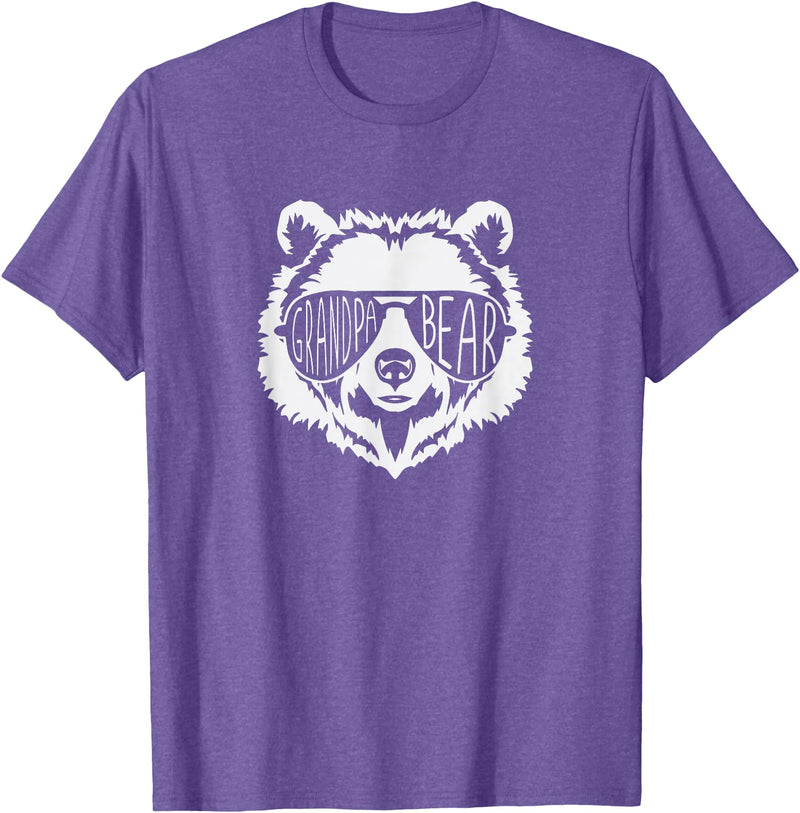 grandpa Bear Family Apparel Grandpa Bear Face with Sunglasses T-Shirt - Purple Heather
