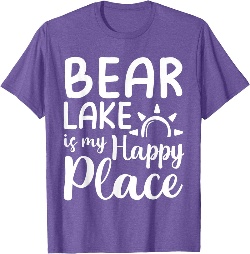 Lake Gifts & Accessories Bear Lake Is My Happy Place - Camping Nature Outdoor Lake T-Shirt - Purple Heather