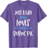 Angry Ant Graphics - Duroc Pig Just a Girl Who Loves Her Duroc Pig T-Shirt - Purple Heather