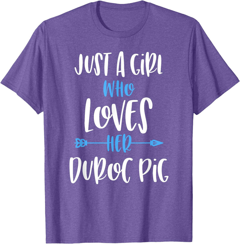 Angry Ant Graphics - Duroc Pig Just a Girl Who Loves Her Duroc Pig T-Shirt - Purple Heather