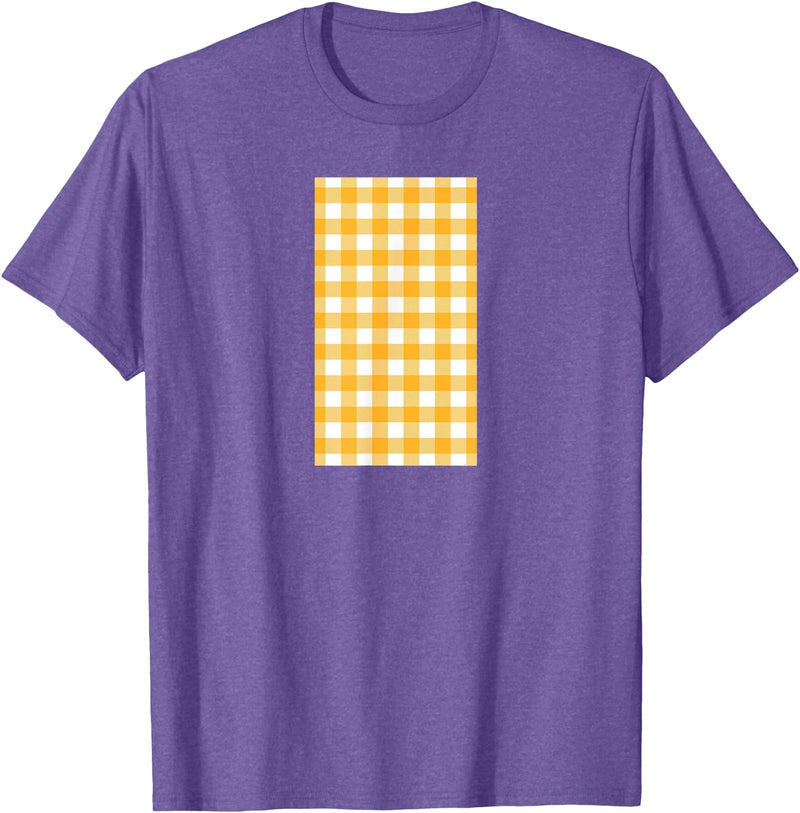 Buffalo Plaid and Checkered Squares Yellow Checkered Square Buffalo Plaid T-Shirt - Purple Heather