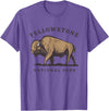 Yellowstone National Park Bison Clothing Co Yellowstone National Park Wyoming Buffalo Bison T-Shirt - Purple Heather