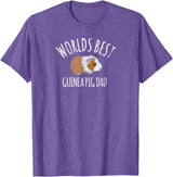 Guinea pig Lover Apparel - jy Guinea Pig Apparel men boys Worlds Best Guinea Pig Dad T-Shirt - Purple Heather