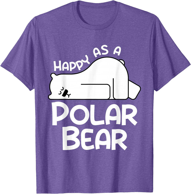 Polar Bear Design Polar Bear Stuff | Happy As a Polar Bear T-Shirt - Purple Heather