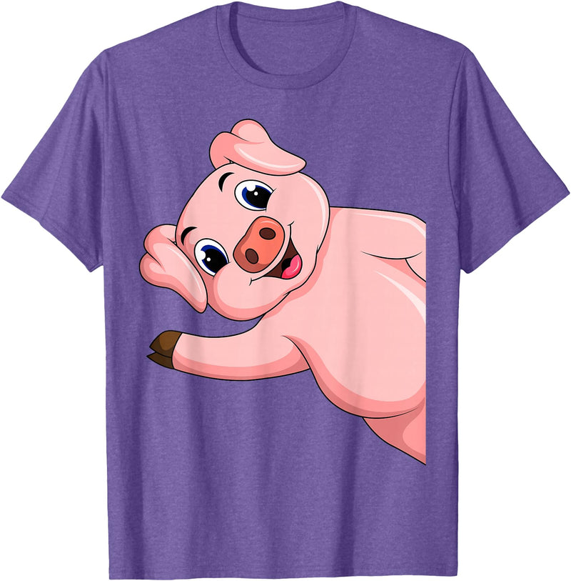 Funny Pig Lover & Owner Gift Ideas Pig Swine Kids Boys Girls Women T-Shirt - Purple Heather