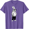 Cool Bunny Hipster Black Sunglasses Easter Rabbit 4 Boy Kids T-Shirt in Purple Heather