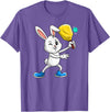 Pickleball Bunny Rabbit Easter Day for Pickleball Player T-Shirt in Purple Heather