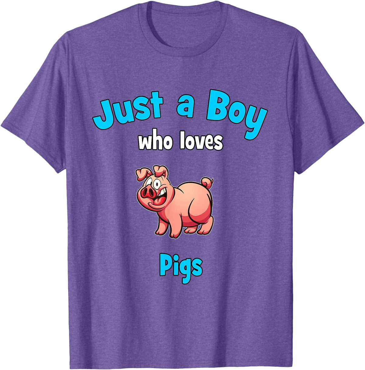 Boys Pig Shirts & Gifts for Kids Pig Shirt for Boys | Children's Pig T-Shirt - Purple Heather