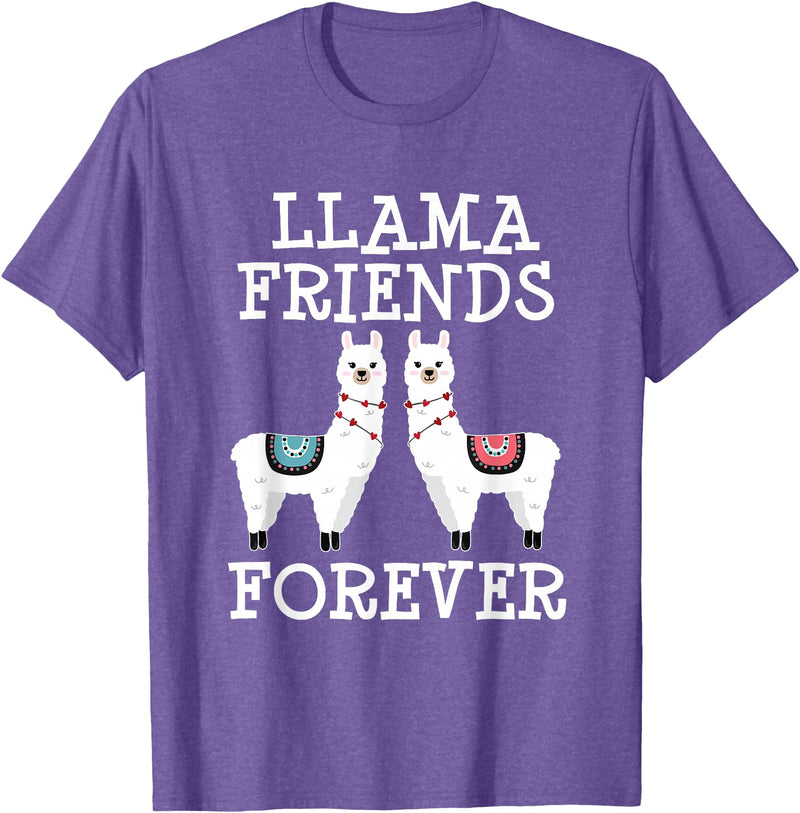 Llama Friendship Girls Llama Friends Girls Women Llama Friendship T-Shirt - Purple Heather