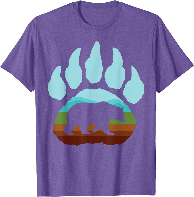 Big Bear Grizzly Paw Gift Design Big Texas Bear Claw Gift Design Idea For Bear Fans T-Shirt - Purple Heather