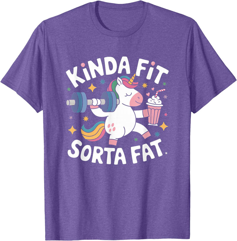 Kinda Fit Sorta Fat Gift Funny Gym Weightlifting Kinda Fit Sorta Fat Tshirt Funny Gym Body Cute Bear Retro T-Shirt - Purple Heather