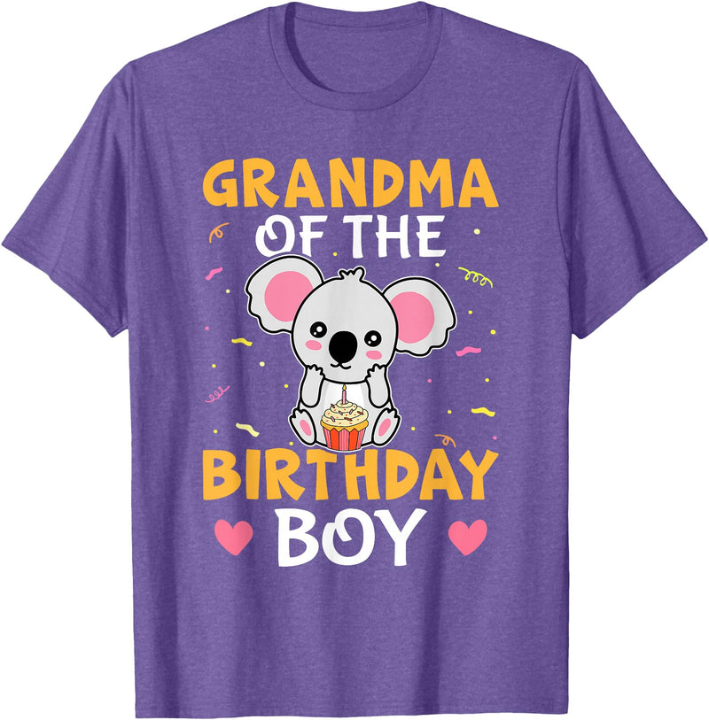 Favorite Grandma Designs For Women Grandma Of The Birthday Boy Koala Bear For Girls T-Shirt - Purple Heather