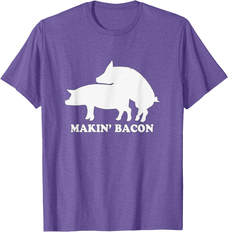 Chris T-Shirt makin bacon t-shirt pork bacon shirt pigs T-Shirt - Purple Heather