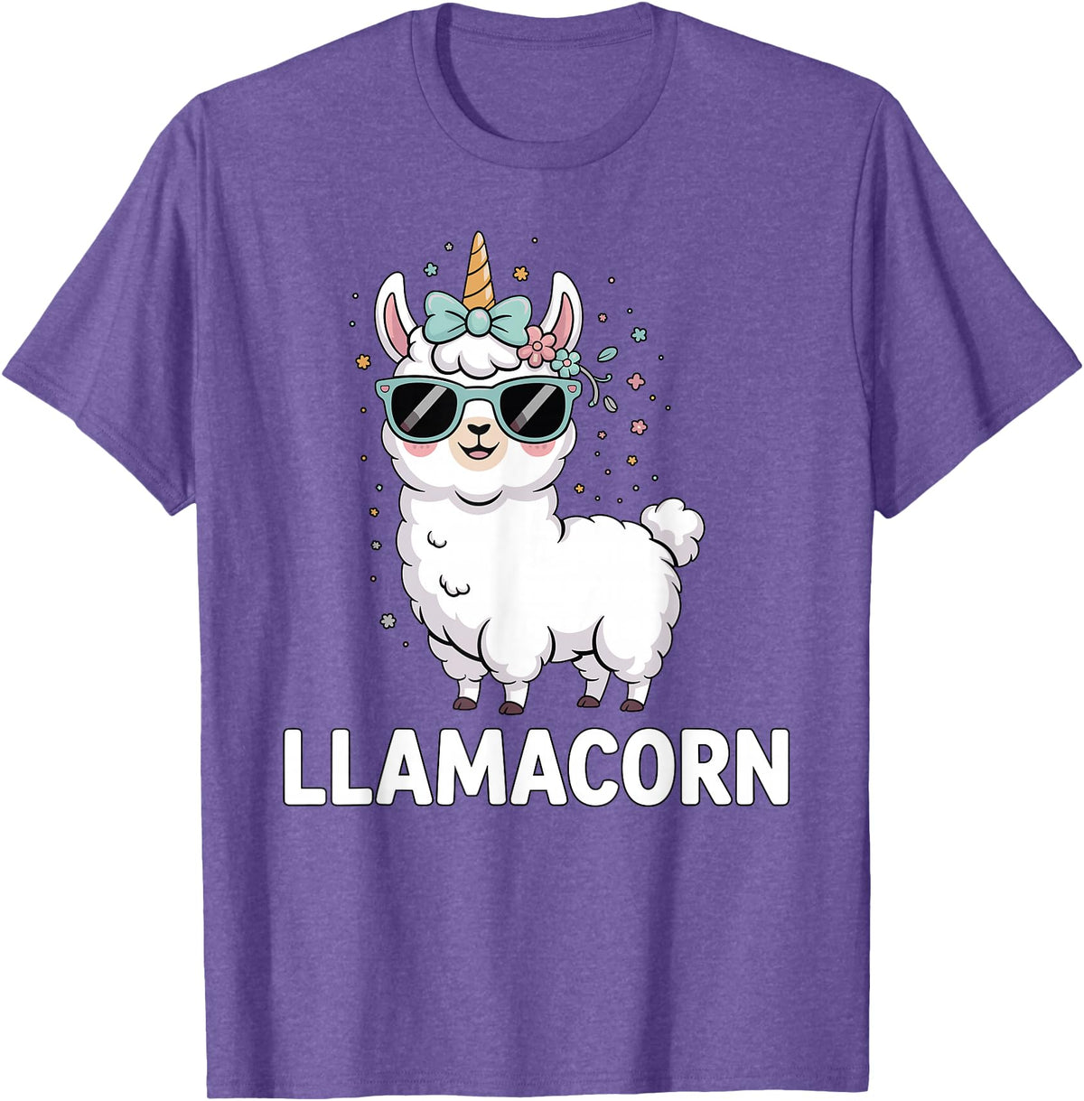 Funny Llamacorn Lover Llama Design Llamacorn Funny Llama Unicorn For Girls Kids Lover Llamacorn T-Shirt - Purple Heather