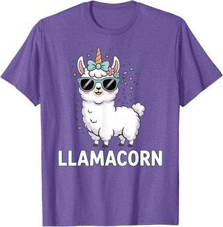 Funny Llamacorn Lover Llama Design Llamacorn Funny Llama Unicorn For Girls Kids Lover Llamacorn T-Shirt - Purple Heather