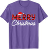 Merry Christmas Buffalo t -shir t Merry Christmas Buffalo Plaid Red Santa Hat Xmas Pajamas T-Shirt - Purple Heather