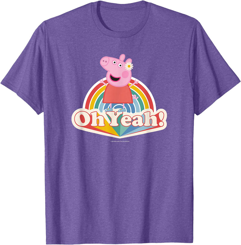Peppa Pig Oh Yeah! Rainbow Daisy Queen T-Shirt - Purple Heather