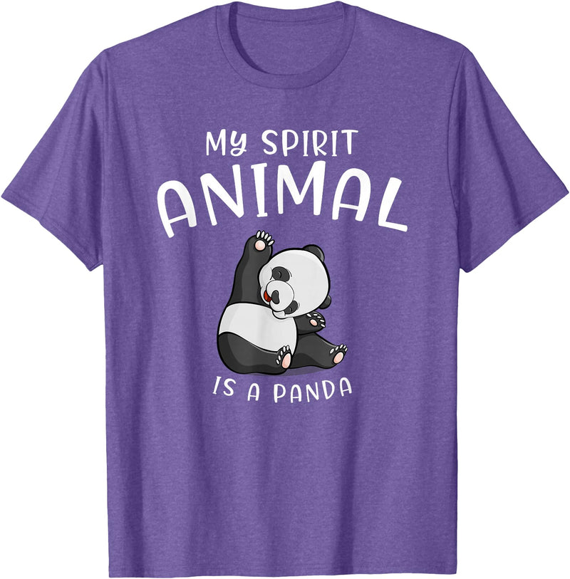 Animal Shirt Gifts for Birthday My Spirit Animal is A Panda Panda Bear SHIRTAnimal Lover Tee T-Shirt - Purple Heather