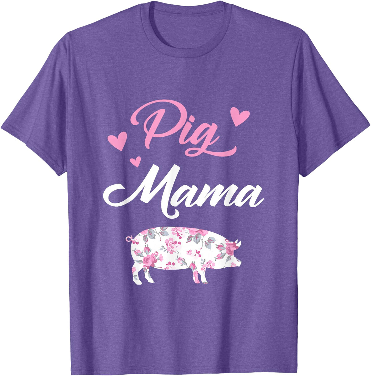 Funny Pig Lover Piggy Squad Gift For Women Pig Mama Funny Pig Mom Gift For Women Piggy Squad T-Shirt - Purple Heather