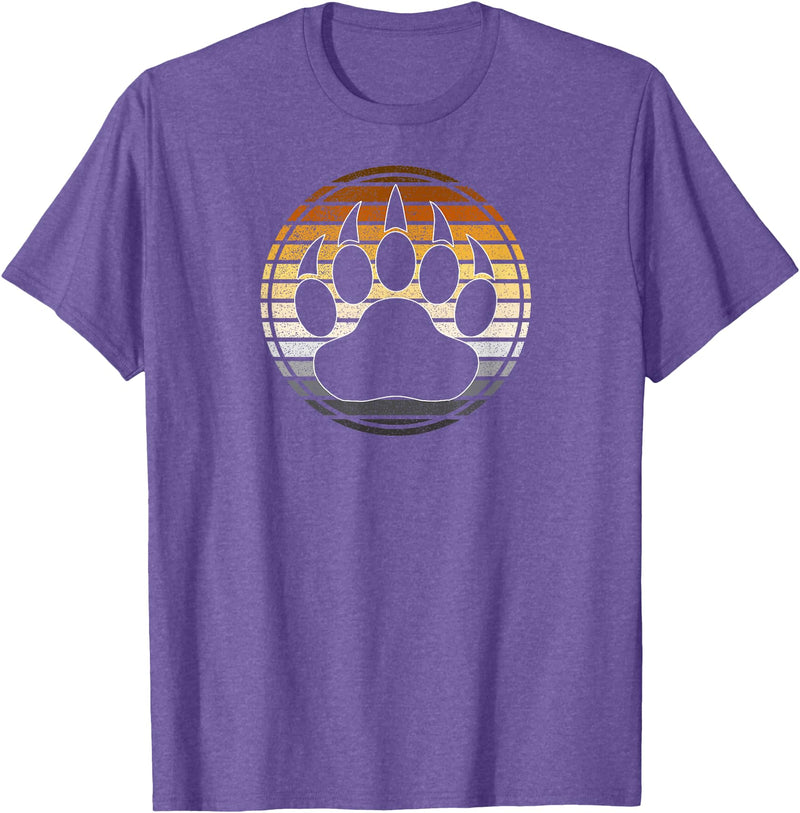 TeePanic LGBTQ Vintage Distressed Gay Bear Pride Claw Silhouette Horizon T-Shirt - Purple Heather