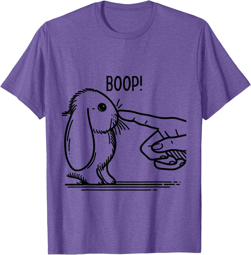 Cute Rabbit Lover Bunny Graphic T-Shirt (Baby Blue) in Purple Heather