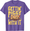 Hadley Designs Gettin' Piggy With It, Farm Animals, Hog Lover, I Love Pigs T-Shirt - Purple Heather