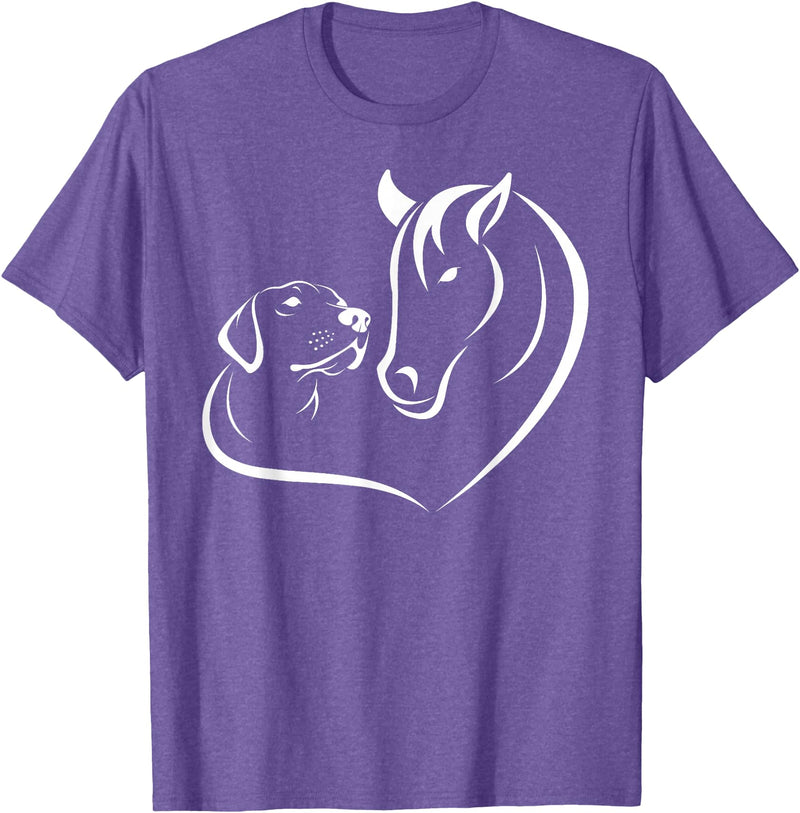 Horse and Dog Women and Men Horse Dog Lover Shirts Horse and Dog Women and Men Motif Horse Dog Lover T-Shirt T-Shirt - Purple Heather