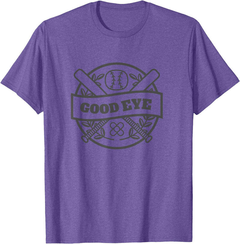 Flying Pig T Shirts Good Eye Baseball T-Shirt Humor Batter Team Sport Kids Bat T-Shirt - Purple Heather
