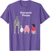 Everyone Poops Funny Zebra Pig Toilet Humor Tees Everyone Poops Funny Zebra Pig Toilet Humor T-Shirt - Purple Heather