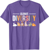 Celebrate Diversity Breeder for Rabbit Lovers T-Shirt in Purple Heather