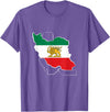 ToranjDesignArt Lion and Sun - Shir Khorshid -Iran Flag- Persian T-Shirt - Purple Heather