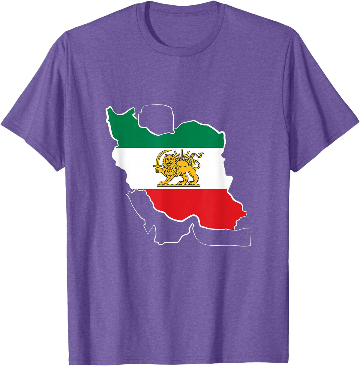 ToranjDesignArt Lion and Sun - Shir Khorshid -Iran Flag- Persian T-Shirt - Purple Heather