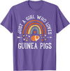 Cute Clothing With Guinea Pigs For Girls Just A Girl Who Loves Guinea Pigs Rainbow Gifts Cavy Lover T-Shirt - Purple Heather