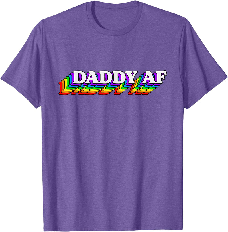 Gay Daddy AF Merch Mens Daddy AF Gay Daddy Bear LGBT Rainbow LGBTQ Pride T-Shirt - Purple Heather