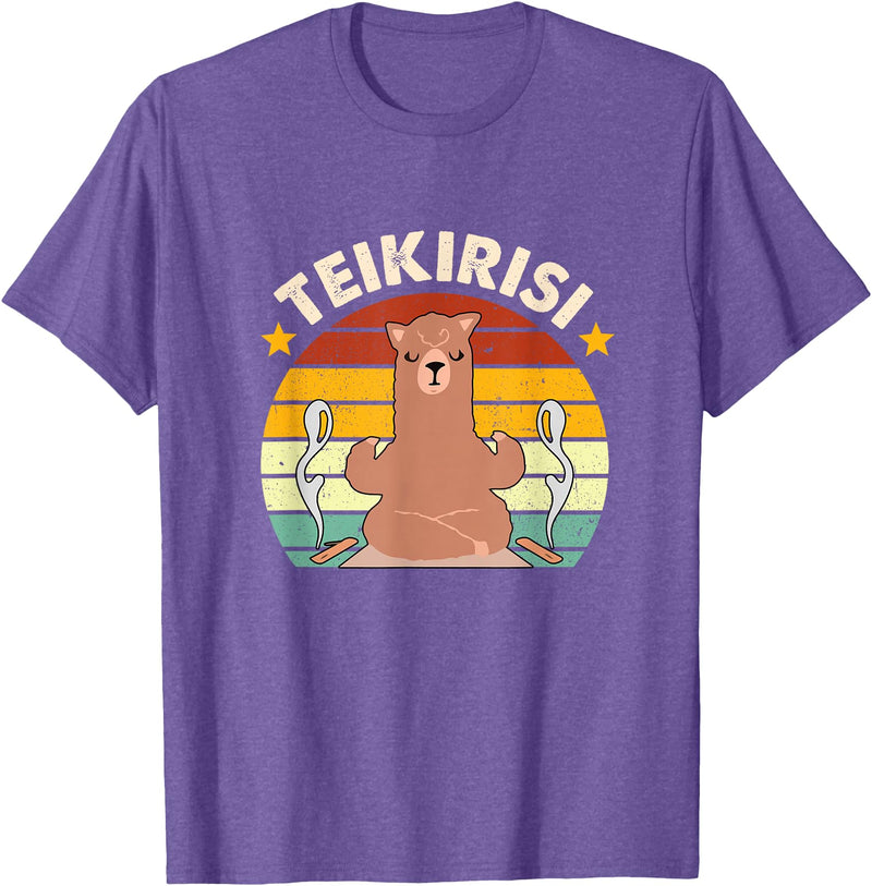 Teikirisi Take It Easy Funny Spanish Llama Latina Yoga T-Shirt - Purple Heather