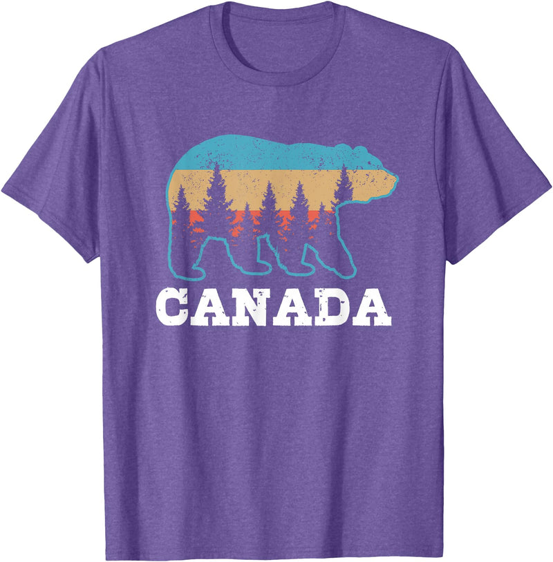 Canada Vintage Souvenirs & Gifts Canada Vintage Grizzly Bear Nature Souvenir Gift T-Shirt - Purple Heather