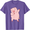 Cute Pig Tees Dabbing Pig Cute Pigs Dab Farmer Funny Pig T-Shirt - Purple Heather
