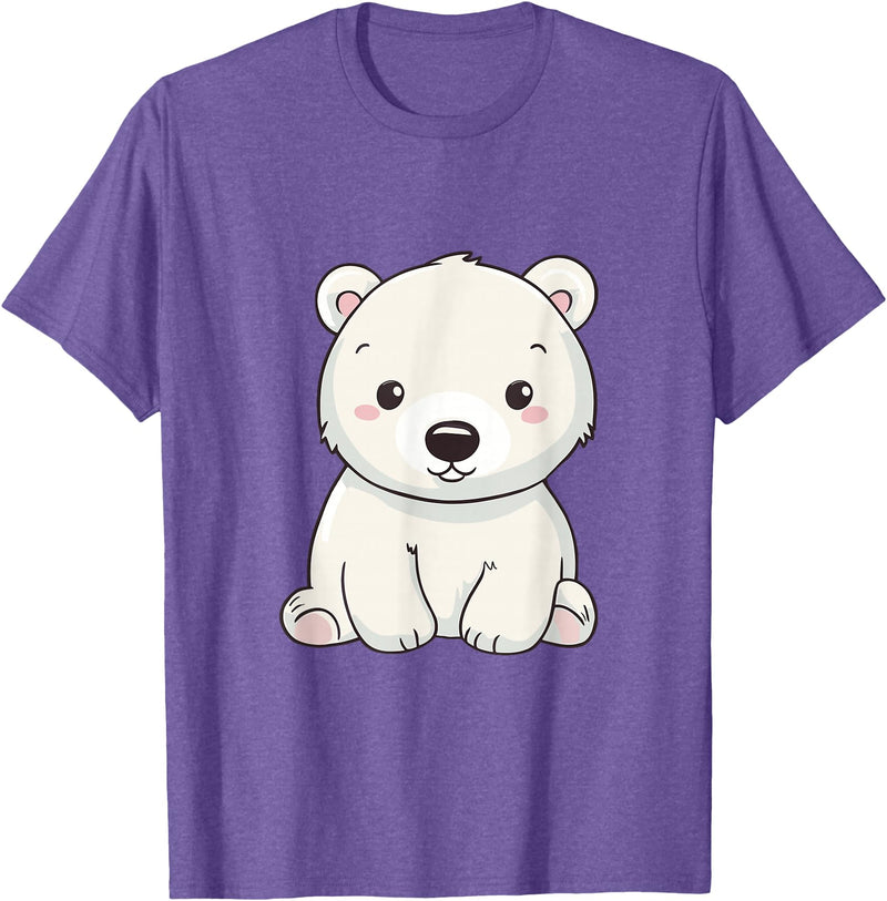 Polar Bears Shirts Cute Kawaii Polar Bears Lovers Gifts, White Bears T-Shirt - Purple Heather