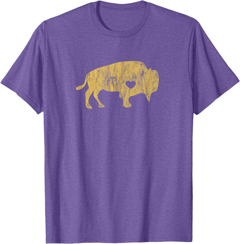 I Love Wild Buffaloes Gift Company I Love Buffaloes Golden Buffalo Bison Lover Gift Ideas T-Shirt - Purple Heather