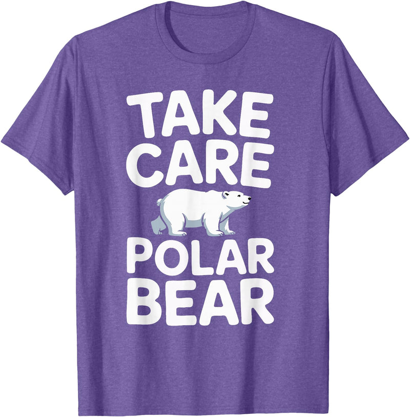 Humdinger Tees Take Care Polar Bear T-Shirt - Purple Heather