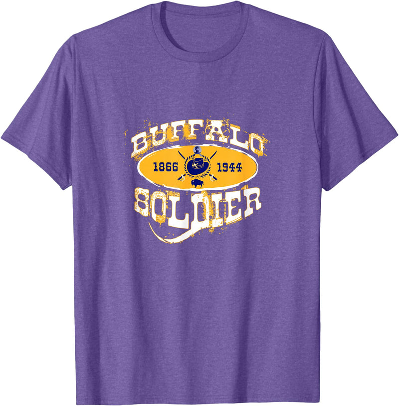 Historically Tee Buffalo Soldier T-Shirt - Purple Heather