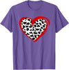 Cow Pattern Clothing for Cow Lover Heart Cow Print T-Shirt - Purple Heather
