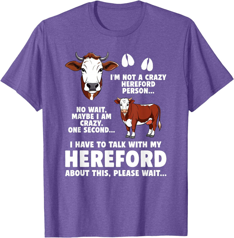 Funny Hereford Cow Lover Hereford Cattle Hereford Cow Lover Funny Hereford Cattle Hereford Cows T-Shirt - Purple Heather