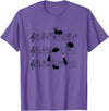 Cute Bunny Rabbit Playing Music Notes Musician T-Shirt in Purple Heather