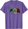 California Aztec Apparel Co California Republic Bear Aztec Calendar Mexico Mexican Flag T-Shirt - Purple Heather