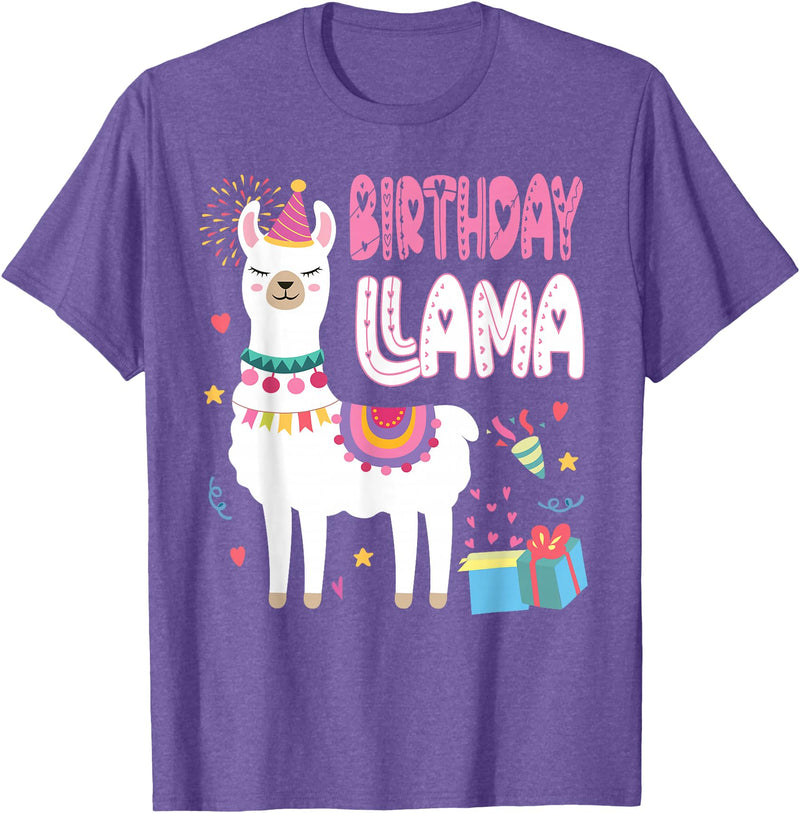 Family Matching Llama Birthday Party Supplies Birthday Llama Girl Birthday Party Llama Birthday Theme T-Shirt - Purple Heather
