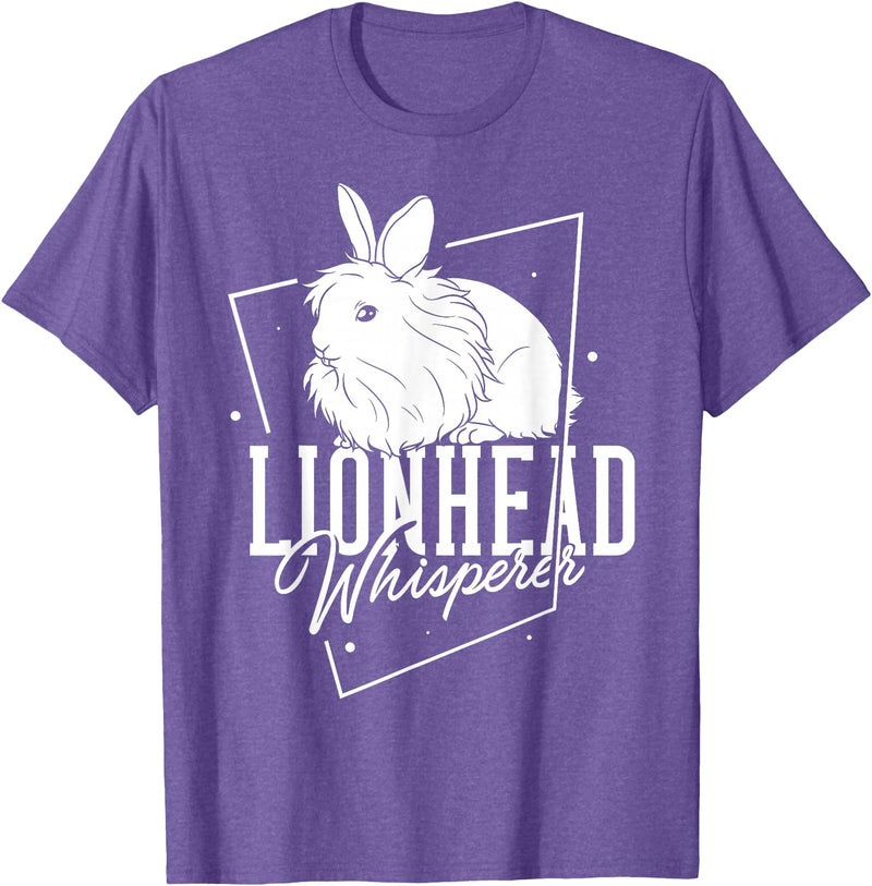 Lionhead Rabbit Gift Bunny Funny T-Shirt in Purple Heather