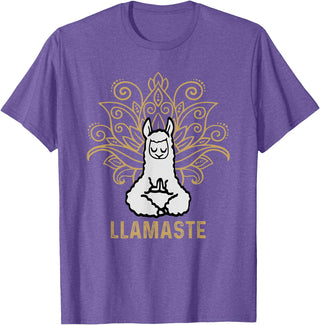 Lama Llamaste Family Summer Sport Yoga Gift Tees Llamaste Yoga Gift For Men Women Kids Lover Llama Yoga T-Shirt - Purple Heather