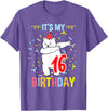 Hiking Lover Design Its My 16th Birthday Dabbing Polar Bear T-Shirt - Purple Heather