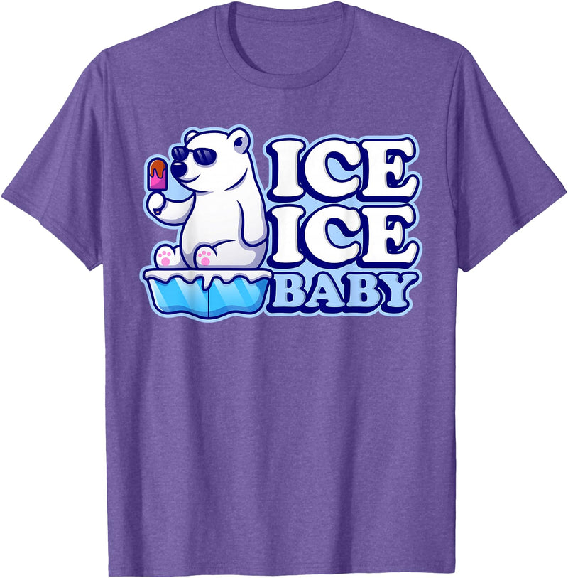 Save Our Cuddly Snow BEars Ice Ice Baby Polar Bears T-Shirt - Purple Heather